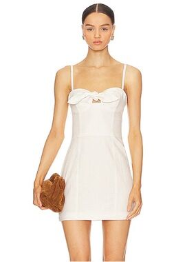 NWT Solid & Striped Sz M Aurora Linen Blend Off White Mini Dress